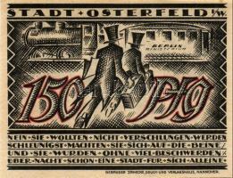 Német Birodalom/Weimari Köztársaság/ Osterfeld 1921. 50Pf(2x) + 75Pf + 100Pf + 150Pf(2x) 6klf db, te...