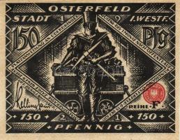 Német Birodalom/Weimari Köztársaság/ Osterfeld 1921. 50Pf(2x) + 75Pf + 100Pf + 150Pf(2x) 6klf db, te...