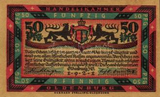 Német Birodalom/Weimari Köztársaság/ Oldenburg 1921. 50Pf(6x) 6klf db, teljes sor T:I