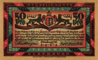 Német Birodalom/Weimari Köztársaság/ Oldenburg 1921. 50Pf(6x) 6klf db, teljes sor T:I