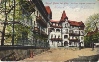 1924 Baden bei Wien, Kurhaus Schloss Gutenbrunn / spa, castle (EB)