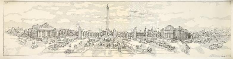 cca 1970 Révész Antal (1931-) Balatoni és budapesti látképek 4 db nagy méretű nyomat. 22x98 cm