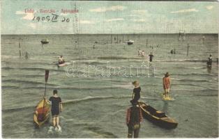 1909 Venezia, Venice; Lido, Spiaggia / beach, bathers, rowing boats (fl)