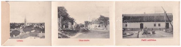 1909 Kiskőrös, Petőfi Sándor szülőháza. leporellólap vasútállomással. Stettner és Pipa kiadása (szak...