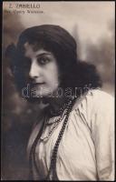 cca 1910-1920 Zofia Zabiello-Mazurkiewiczova (1884-1968) lengyel opera-énekesnő fotólapja, Mlarski & Tavrell (Varsó) kiadása, 13×8,5 cm / Zofia Zabiello-Mazurkiewiczova (1884-1968) opera singer, photo