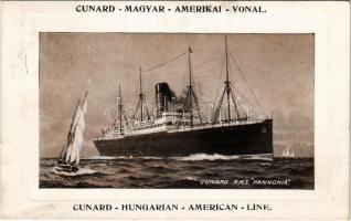 1913 Cunard Magyar-Amerikai vonal. Pannónia kivándorlási hajó / Cunard Hungarian-American Line. Emigration ship Cunard Line RMS Pannonia