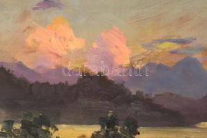 Kézdi Kovács László (1864-1942): A Wörthi tónál, 1910-11 körül. Olaj, fa. Hátoldalán jelzett és Kézd...