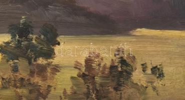 Kézdi Kovács László (1864-1942): A Wörthi tónál, 1910-11 körül. Olaj, fa. Hátoldalán jelzett és Kézd...