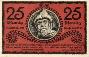 Német Birodalom/Weimari Köztársaság/ Mücheln 1921. 25Pf + 50Pf(3x) + 75Pf 5klf db, teljes sor T:I