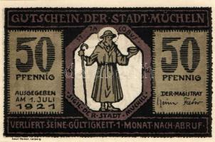 Német Birodalom/Weimari Köztársaság/ Mücheln 1921. 25Pf + 50Pf(3x) + 75Pf 5klf db, teljes sor T:I