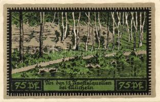 Német Birodalom/Weimari Köztársaság/ Mücheln 1921. 25Pf + 50Pf(3x) + 75Pf 5klf db, teljes sor T:I