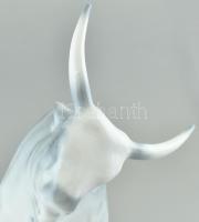 Zsolnay szürkemarha, kézzel festett, jelzett, hibátlan, m:15 cm, h:31 cm (tervező:Sinkó András)