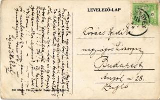 1914 Kunhegyes, Római katolikus templom télen, utca (EK)