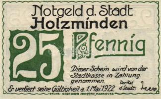 Német Birodalom/Weimari Köztársaság/ Holzminden 1922. 25Pf + 50Pf + 75Pf 3klf db, teljes sor T:I