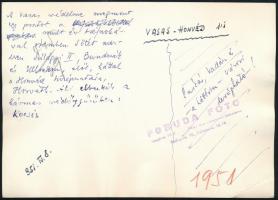 1951 Vasas - Honvéd, 1:1, 1951. IV. 8., a Vasas pontot ment a Puskás Ferenc vezette Honvéd ellen, fo...