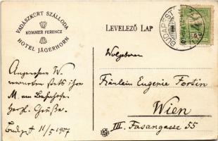 1907 Budapest V. Vadászkürt szálloda (igazgató Kommer Ferenc), lépcsőház, belső. Türr István utca 5....