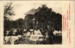1908 Budapest XI. Kelenföld, Fészek halászcsárda (volt Singhoffer-féle), kert. Kelló Vilmos tulajdonos, Mohai út 8. (EK)