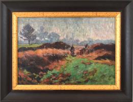 Pataky Sándor (1880-1969): Patakparton. Olaj, vászon, jelzett. Dekoratív fa keretben, 35×50 cm / Oil...