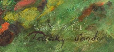 Pataky Sándor (1880-1969): Patakparton. Olaj, vászon, jelzett. Dekoratív fa keretben, 35×50 cm / Oil...