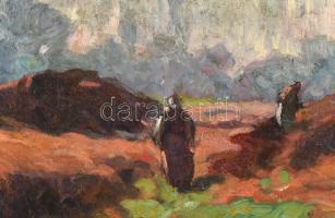 Pataky Sándor (1880-1969): Patakparton. Olaj, vászon, jelzett. Dekoratív fa keretben, 35×50 cm / Oil...