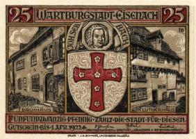 Német Birodalom/Weimari Köztársaság/ Eisenach 1922. 25Pf(2x) + 50Pf(2x) + 75Pf(2x) 6klf db, teljes s...