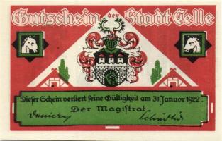 Német Birodalom/Weimari Köztársaság/ Celle 1922. 25Pf + 50Pf + 75Pf + 100Pf 4klf db, teljes sor T:I