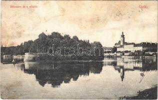 1908 Győr, Rábaszer és a sétatér. Börzsey Lajos kiadása (fl)