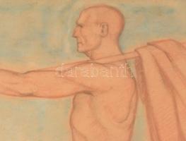 Kézdi-Kovács Lóránt (1872-1932): A háború allegóriája, 1914. Pasztell, vöröskréta, papír, jelzett és...