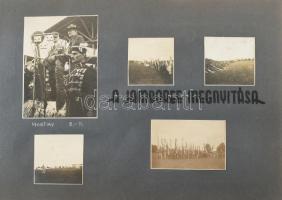 1933 Gödöllő, a IV. világjamboree eseményeit megörökítő fotóalbum 92 db különböző méretű fotóval, ra...