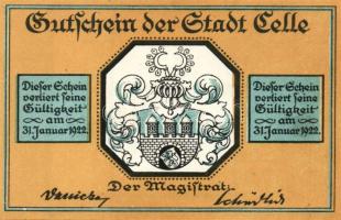 Német Birodalom/Weimari Köztársaság/ Celle 1922. 25Pf + 50Pf + 75Pf + 100Pf 4klf db, teljes sor T:I