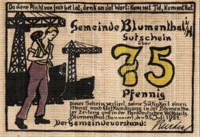 Német Birodalom/Weimari Köztársaság/ Blumenthal 1921. 25Pf + 50Pf + 75Pf 3klf db, teljes sor T:I