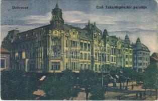 1915 Debrecen, Első Takarékpénztár palotája. Hegedüs és Sándor kiadása (fa)