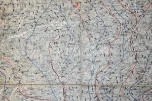 cca 1910 Az Erdélyi Medence antiklinális vonulatainak átnézetes térképe. Összeállította: dr. Böckh H...