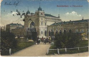 1916 Szombathely, Pályaudvar, vasútállomás (kopott sarkak / worn corners)