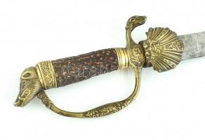 Osztrák - Magyar vadásztőr, XVIII. század vége, mindkét oldalán díszített pengével "Vivat Pandu...