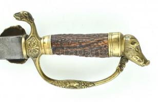 Osztrák - Magyar vadásztőr, XVIII. század vége, mindkét oldalán díszített pengével "Vivat Pandu...