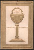 1938 Budapest, XXXIV. Nemzetközi Eucharisztikus Kongresszus dombornyomott emléklapja, falra akasztható, kisebb törésnyomokkal, 33,5×23 cm