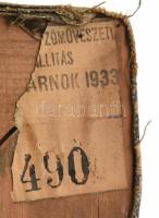 Kukán Géza (1890-1936): Sárdy Brutus festő, restaurátor arcképe, 1931. Olaj, vászon, jelzett. Hátold...