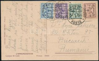 1930 Képeslap Romániába, Mi 1-4 bélyegekkel bérmentesítve