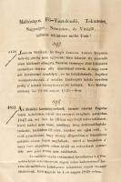 1848 június Moson vámegyének megküldött vármegyei körözvények és hivatalos értesítések listája 7 nyo...