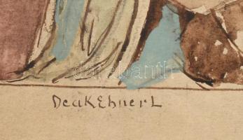 Deák Ébner Lajos (1850-1934): Történelmi jelenet, 1870 körül. Gouache, karton. Jelzett. Proveniencia...