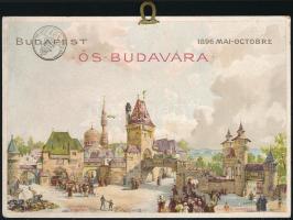 1896 Budapest, Ős-Budavára, építész: Oskar Marmorek (1863-1909), kiadja: Posner, litho kép, 13,5×19,5 cm