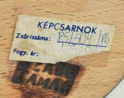 Szabó Tamás (1952-): Fiú akt, bronz, fa talapzaton, jelzett (talapzatba égetve) m: 17 cm