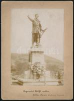 cca 1897 Segesvár, Petőfi-szobor, kartonra kasírozott fotó Polder János műterméből, 15×10,5 cm