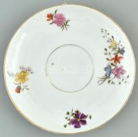 Herendi 1893 antik, teás csésze aljjal, kézzel festett porcelán, jelzett: szalagos Herend. Kopott. m...