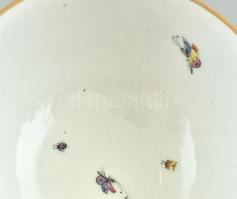 Herendi 1893 antik, teás csésze aljjal, kézzel festett porcelán, jelzett: szalagos Herend. Kopott. m...