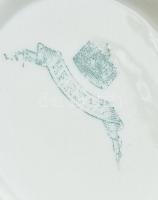 Herendi 1893 antik, teás csésze aljjal, kézzel festett porcelán, jelzett: szalagos Herend. Kopott. m...