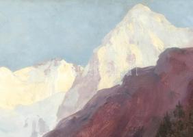 Kézdi-Kovács László (1864-1942): Az Ortler havasai Suldennél, 1910. Olaj, vászon. Jelzett és datált....