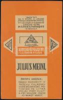 cca 1920-1940 Julius Meinl szlovák nyelvű számolócédula, Erőtápszerüzem Bp., 13,5x8,5 cm