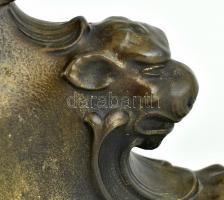 Patinázott bronz gyertyatartó lámpává alakítva. Korának megfelelő állapotban. m: 46 cm